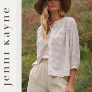 Jenni Kayne Cream and Tan Striped Top